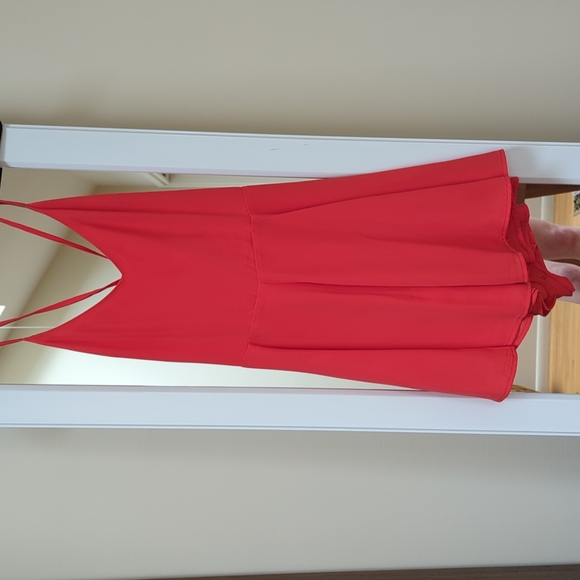 Express Coral Fit and Flare Romper - Picture 2 of 5